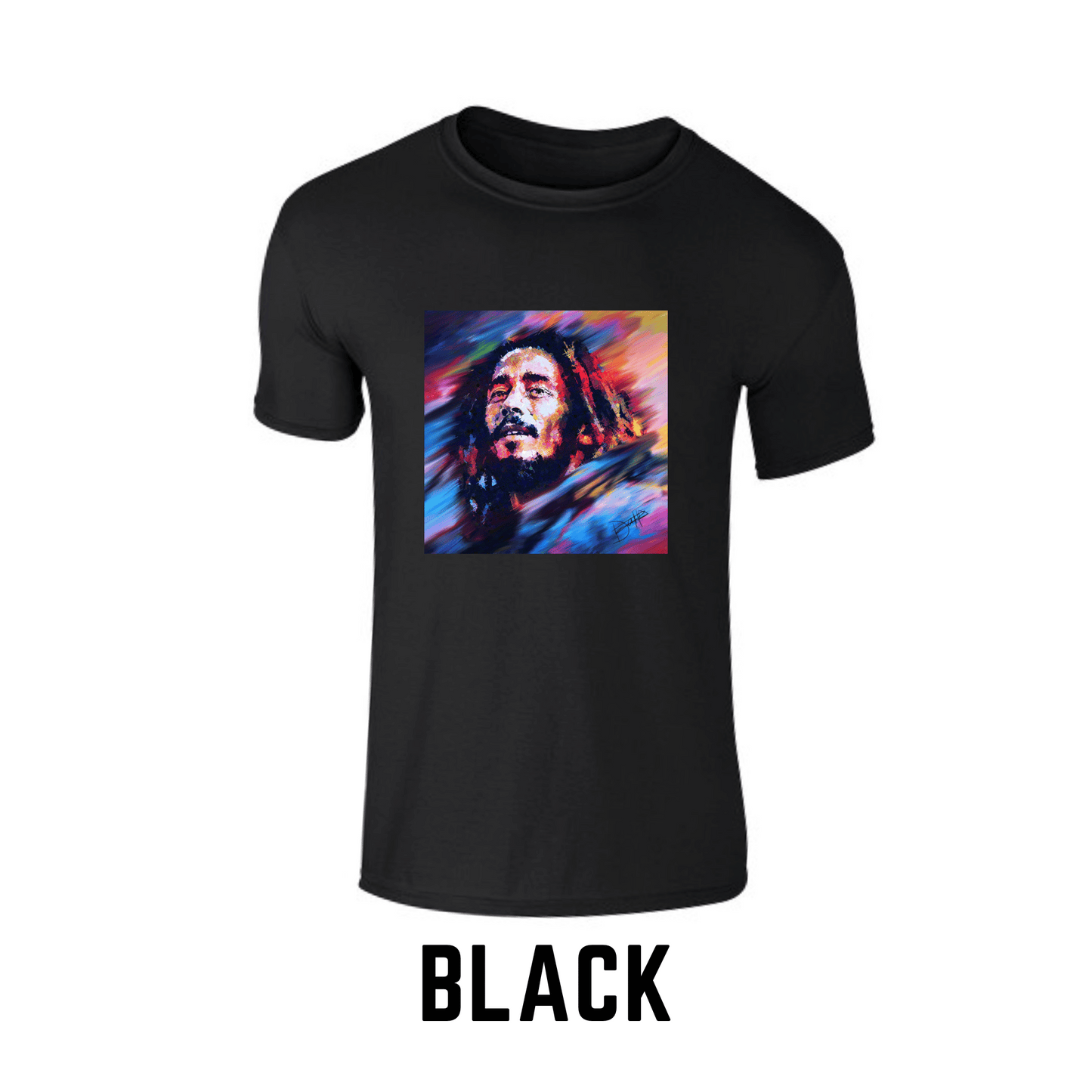 Bob Marley Printed Crew Neck T-Shirt by DeeDi Digital Art