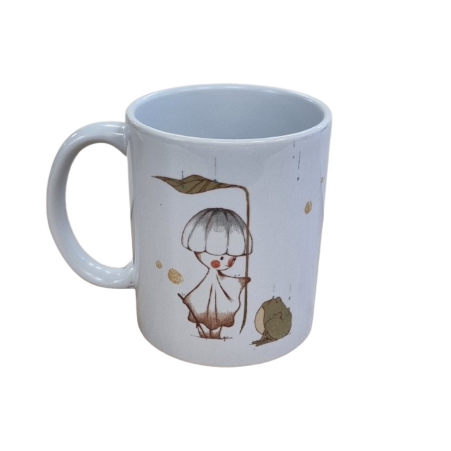 Mohn Art Little Mushroom and Frog | White Ceramic Mug