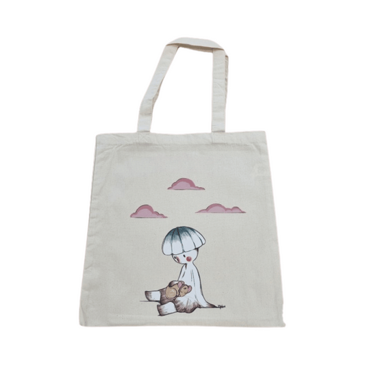 Mohn Art Little Mushroom and Mouse | Cream Cotton Tote Bag