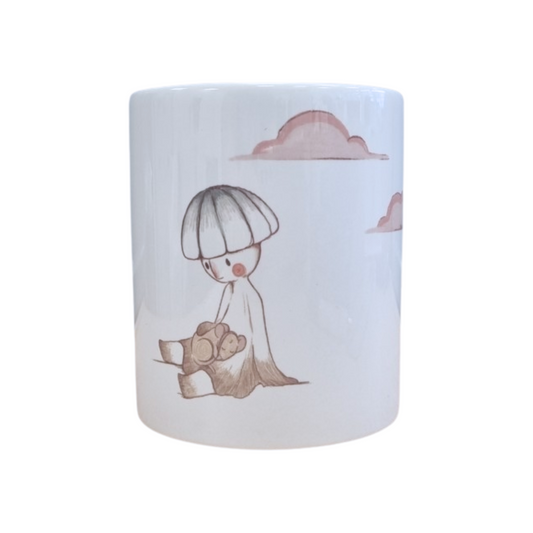 Mohn Art Little Mushroom and Mouse | White Ceramic Mug