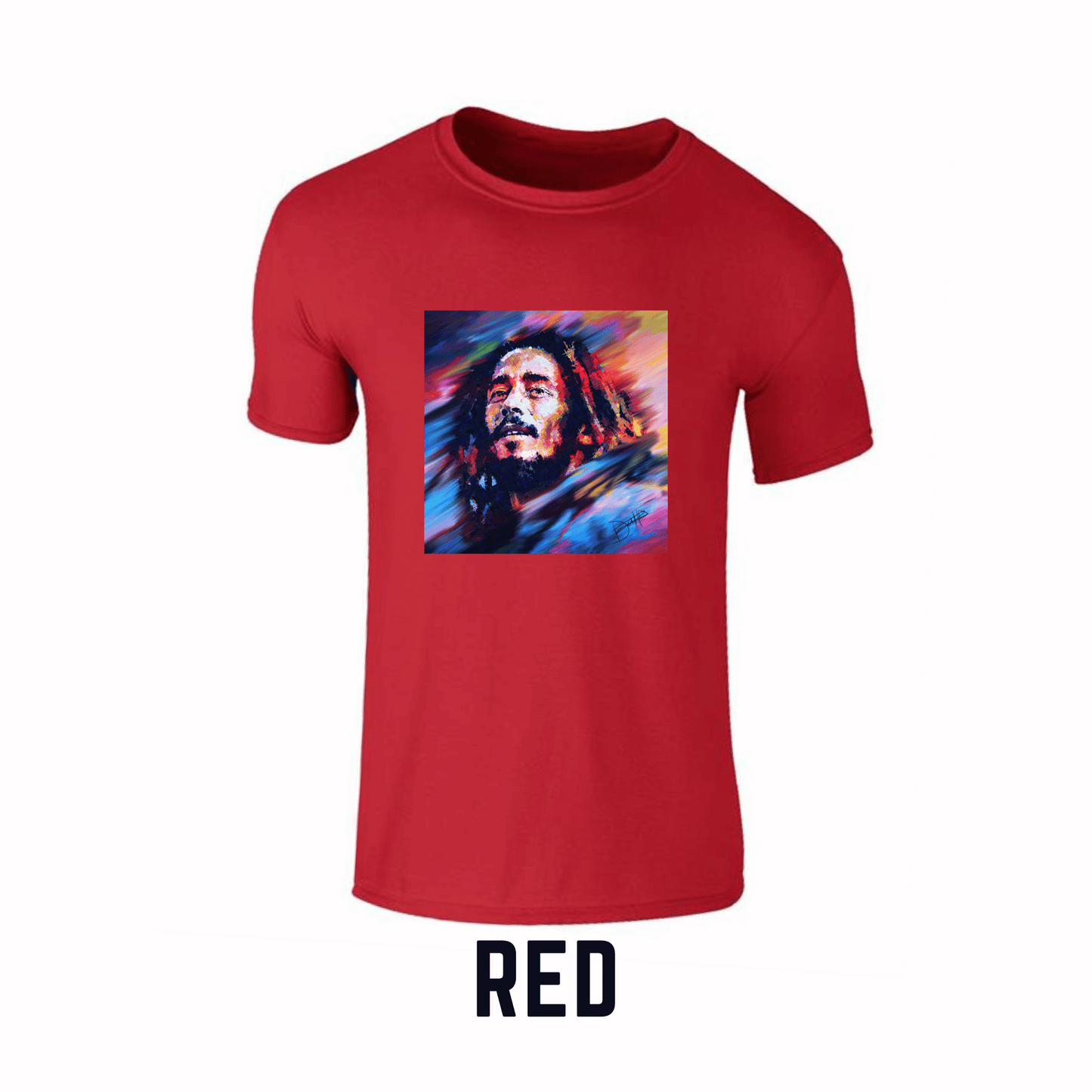 Bob Marley Printed Crew Neck T-Shirt by DeeDi Digital Art