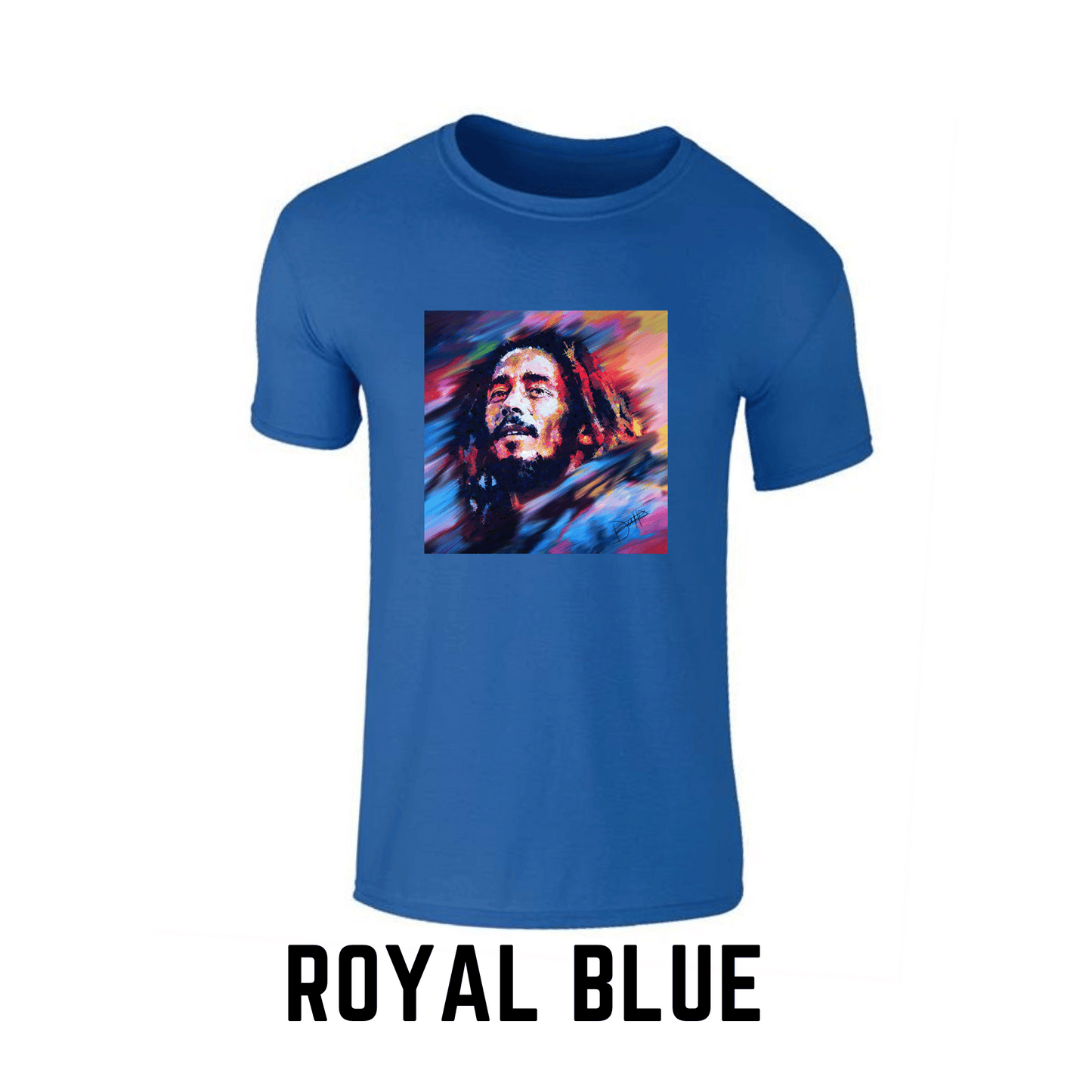 Bob Marley Printed Crew Neck T-Shirt by DeeDi Digital Art