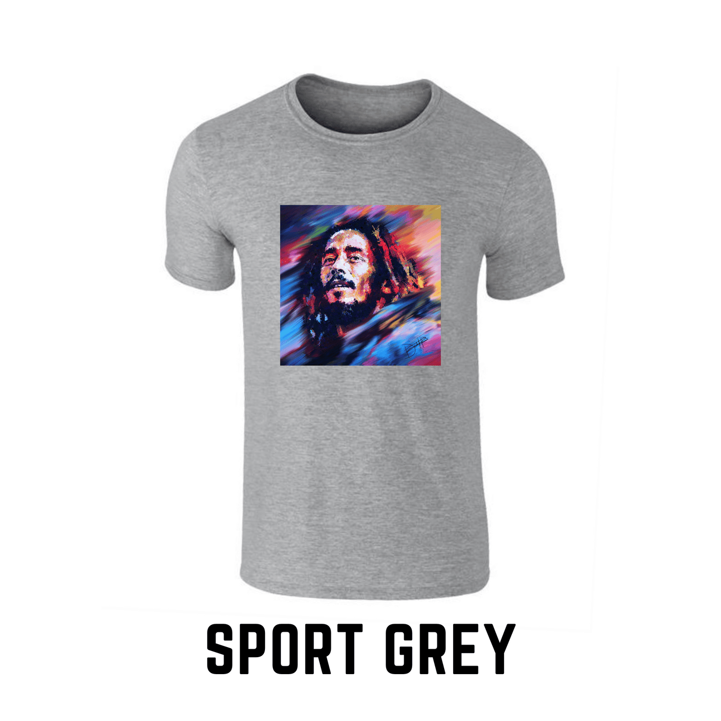 Bob Marley Printed Crew Neck T-Shirt by DeeDi Digital Art