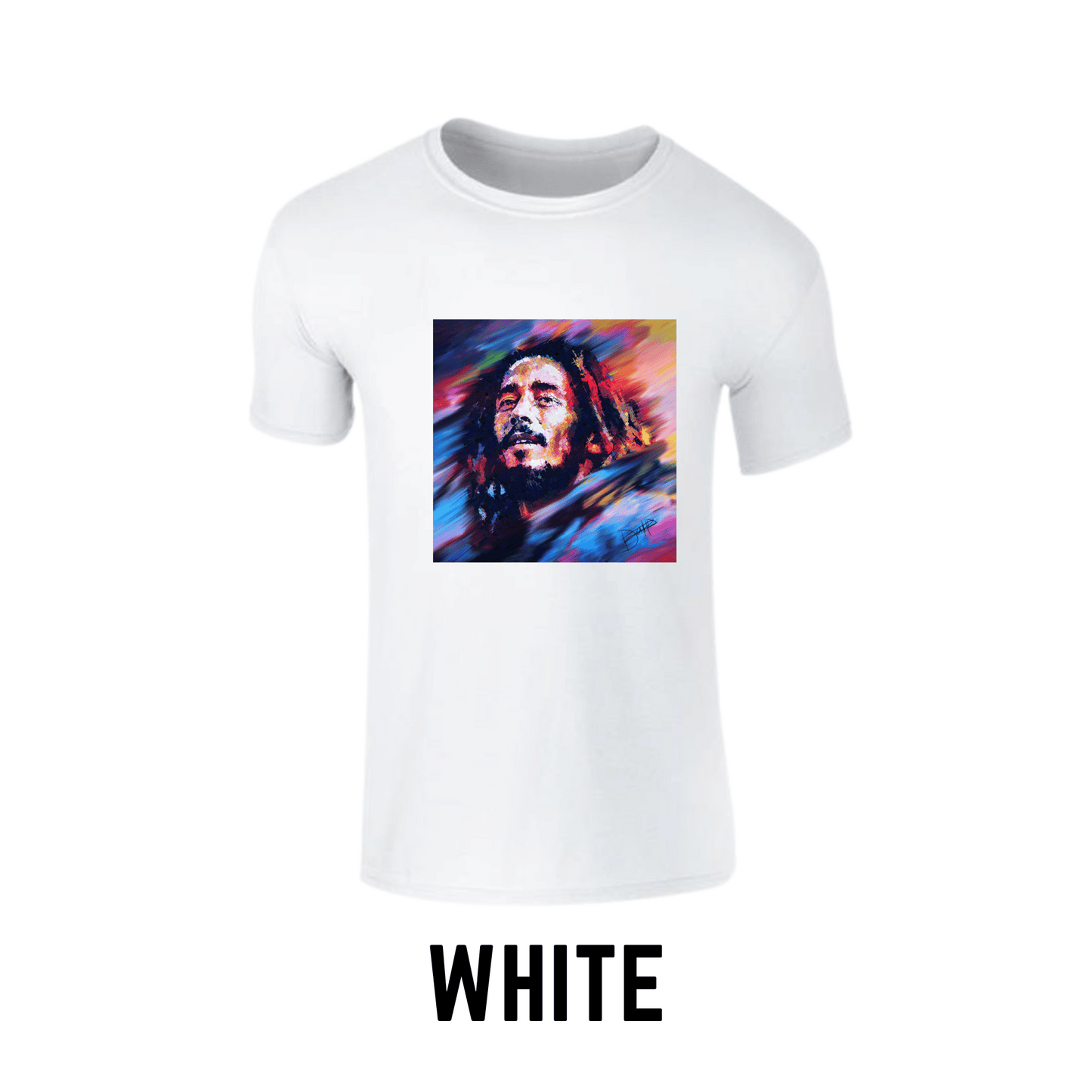 Bob Marley Printed Crew Neck T-Shirt by DeeDi Digital Art